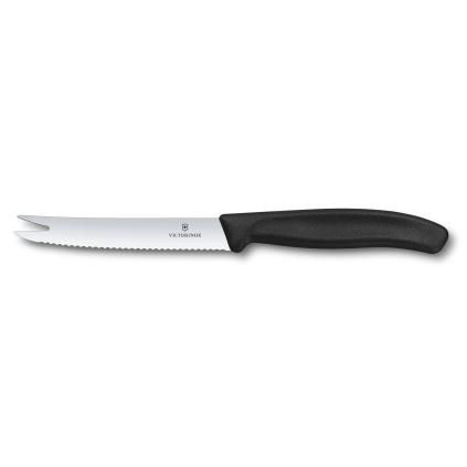 Nož za sir i kobasice, 11 cm, crni, Victorinox