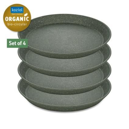 Plastični tanjur CONNECT, set od 4 kom, 20,5 cm, prirodna pepeljasto siva, Koziol