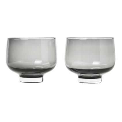 Čaša za vodu FLOW, set od 2 kom, 220 ml, dim, Blomus