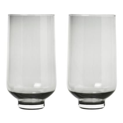 Čaša za vodu FLOW, set od 2 kom, 400 ml, dimljeno staklo, Blomus
