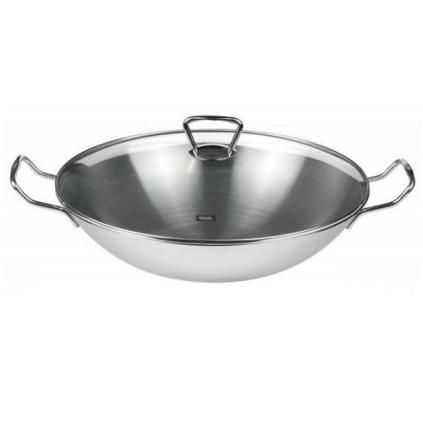 Wok KUMNING, 36 cm, sa staklenim poklopcem, Fissler