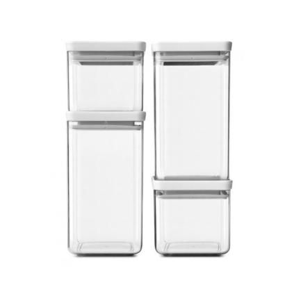 Posuda za čuvanje hrane TASTY PLUS, set od 4 kom, svijetlo siva, plastika, Brabantia