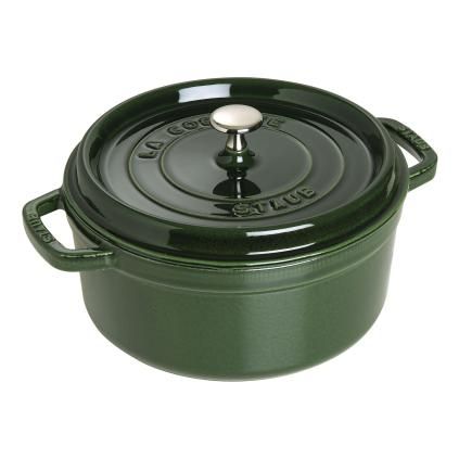 Casserole lonac, 26 cm, okrugli, bosiljak, lijevano željezo, Staub