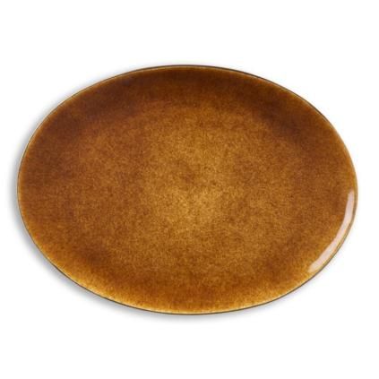 Oval za posluživanje, 45 x 34 cm, crna/amber, Bitz