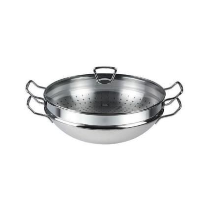 Wok NANJING, 35 cm, sa umetkom za kuhanje na pari i poklopcem, Fissler