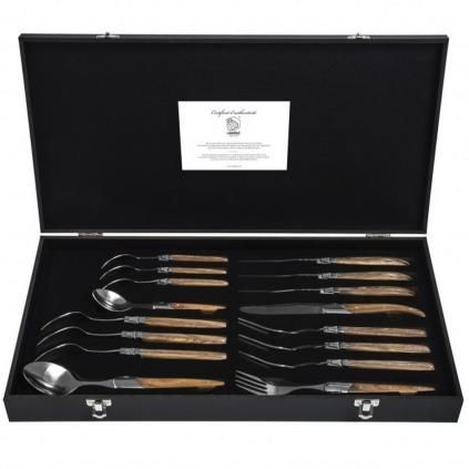 Set pribora za jelo LUXURY, 16 kom, ručke od maslinovog drva, Laguiole