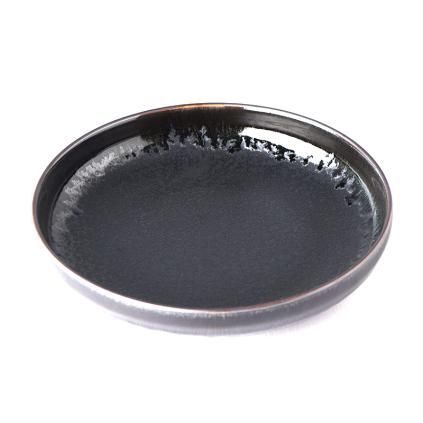 Desertni tanjur MATT BLACK, 22 cm, visoki rub, MIJ