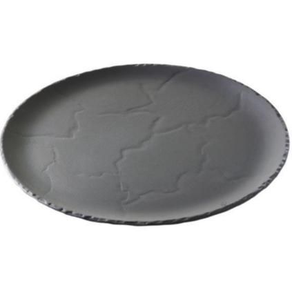 Tanjur BASALT, 32 cm, efekt škriljevca, keramika, REVOL