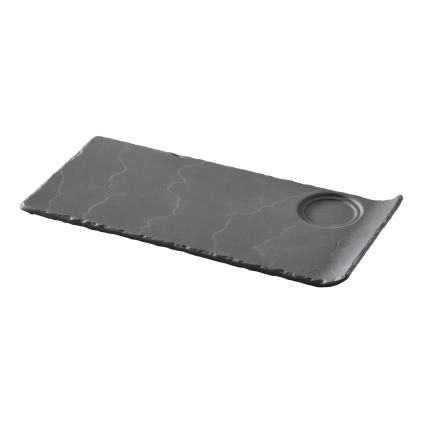 Oval za posluživanje BASALT, 29 x 13,4 cm, efekt škriljevca, keramika, REVOL
