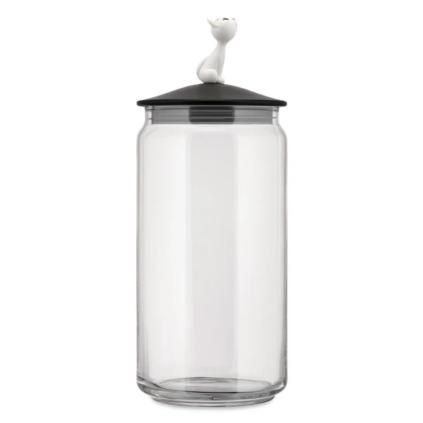 Posuda za hranu za mačke MIOJAR, 1,5 l, crna, staklo, Alessi