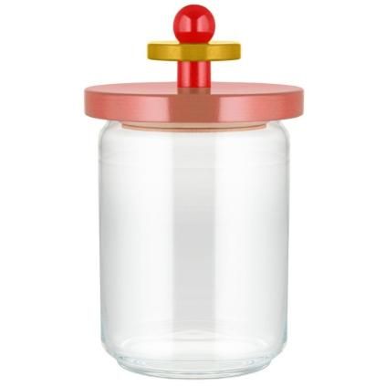 Kuhinjska posuda za pohranu 100 COLLECTION, 1 l, roza, staklo, Alessi