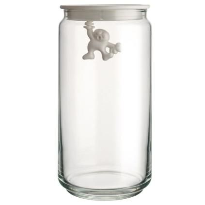 Kuhinjska posuda za pohranu GIANNI, 1,4 l, bijeli poklopac, staklo, Alessi
