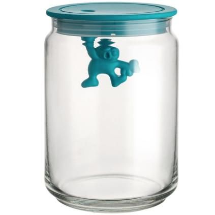 Kuhinjska posuda za pohranu GIANNI, 900 ml, plavi poklopac, staklo, Alessi