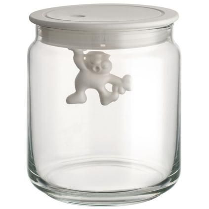 Kuhinjska posuda za pohranu GIANNI, 750 ml, bijeli poklopac, staklo, Alessi