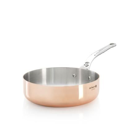 Tava za umak INOCUIVRE 20 cm, s ručkom od nehrđajućeg čelika, bakarna, de Buyer