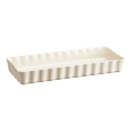 Pekač za tart, 15 × 36 cm, krem, glina, Emile Henry