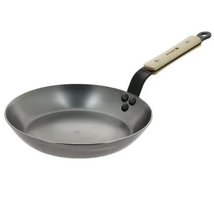 Tava za prženje MINERAL B BOIS 24 cm, drvena ručka, de Buyer