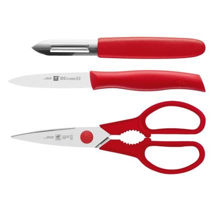 Set noževa za povrće TWIN GRIP, 3 kom, sa gulilicom za povrće i škarama, Zwilling