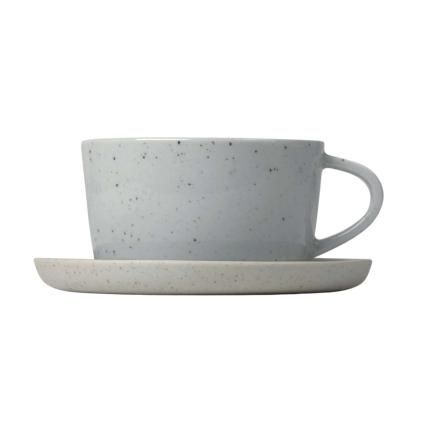 Šalica za kavu s tanjurićem SABLO, set od 2 kom, 150 ml, siva, Blomus