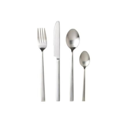 Set pribora za jelo, 16 kom, srebrna mat, Bitz