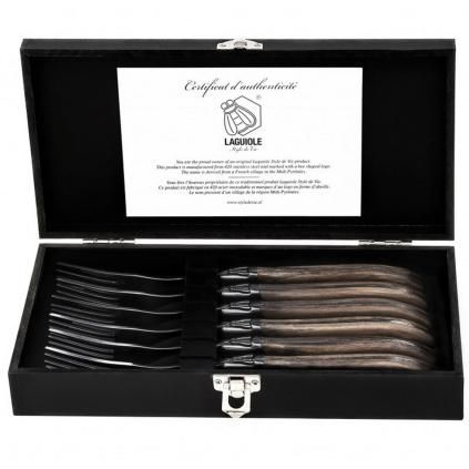 Set vilica za odreske LAGUIOLE LUXURY, 6 kom, drška od maslinova drva, Laguiole