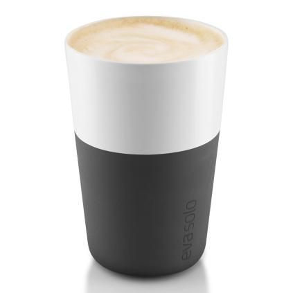 Termo šalice za café latte 360 ml 2 komada karbonsko crna Eva Trio