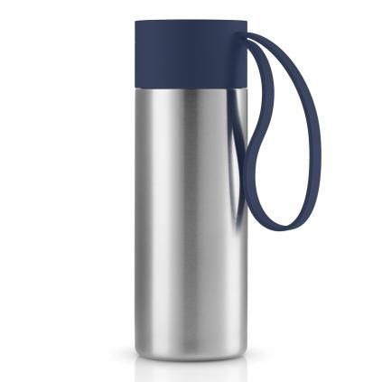 Putna šalica TO GO, 350 ml, tamnoplavi poklopac, nehrđajući čelik, Eva Solo