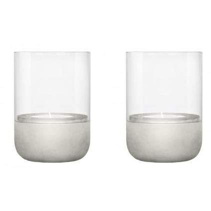 Svjećnjač za čajne svijeće CALMA 9 cm, set od 2 kom, siva, beton, Blomus