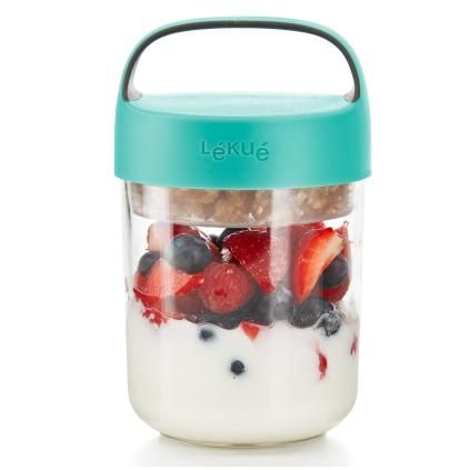 Staklenka za užinu JAR TO GO, 400 ml, tirkizna, Lékué