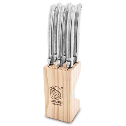 Set noževa za odreske PREMIUM, 6 kom, s blokom, nehrđajući čelik, Laguiole
