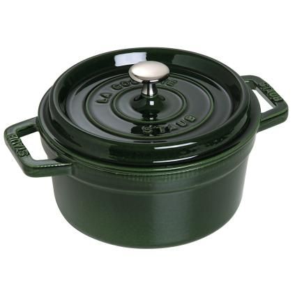 Casserole lonac COCOTTE, 28 cm, s umetkom za paru, bosiljak, lijevano željezo, Staub