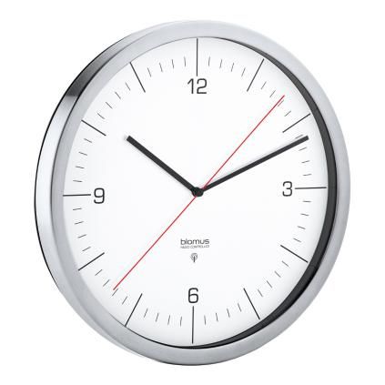 Radio kontroliran zidni sat RONO, ⌀ 24 cm, bijela, Blomus