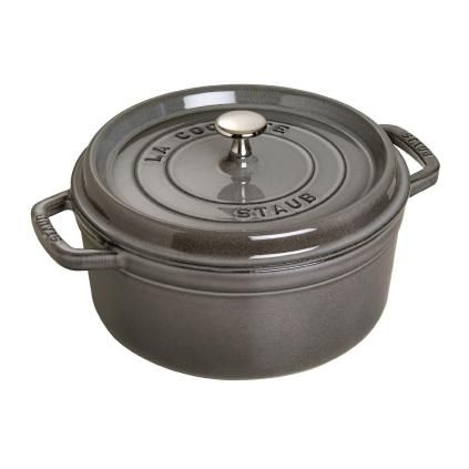Casserole lonac, 24 cm, grafitno siva, lijevano željezo, Staub