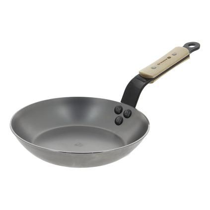 Tava za prženje MINERAL B BOIS 20 cm, drvena ručka, de Buyer