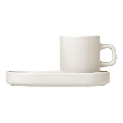 Šalica za espresso sa podmetačom za čaše PILAR, set od 2 kom, 50 ml, krema, Blomus