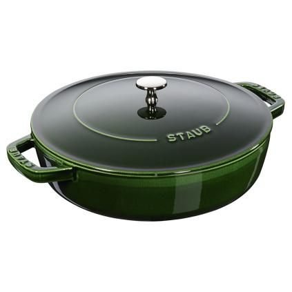 Casserole lonac, 24 cm, samobrtveni poklopac, lijevano željezo, bosiljak, Staub