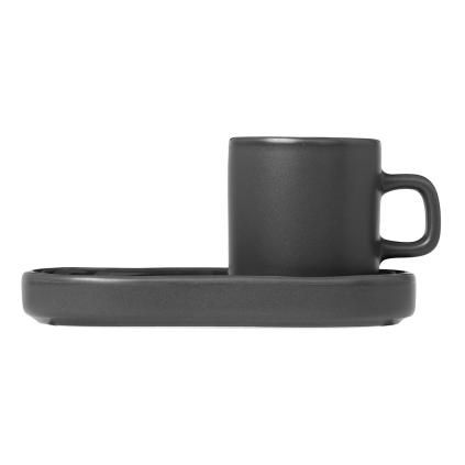 Šalica za espresso sa tanjurićem PILAR, set od 2 kom, kaki, Blomus