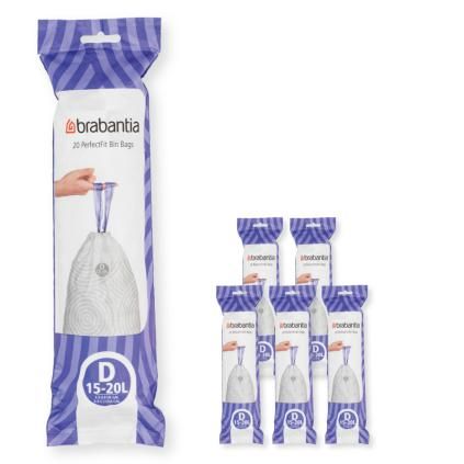 Vreće za smeće D PERFECTFIT, 15-20 l, 120 kom, Brabantia