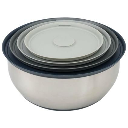 Set kuhinjskih zdjela NEST PREP&STORE 95025, 4 kom, s poklopcima, nehrđajući čelik, Joseph Joseph