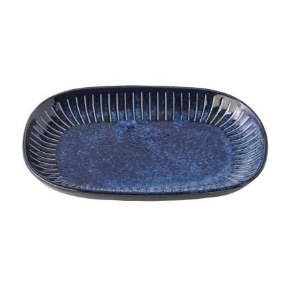 Oval za posluživanje RIDGED INDIGO, 19 x 13 cm, MIJ
