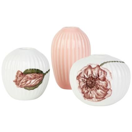Mini vaza HAMMERSHOI POPPY, set od 3 kom, akt/bijelo, Kähler