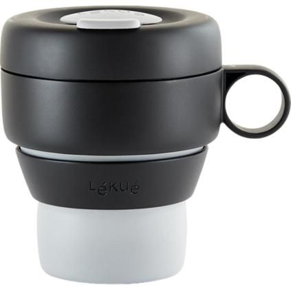 Putna šalica MUG TO GO, 350 ml, siva, Lékué