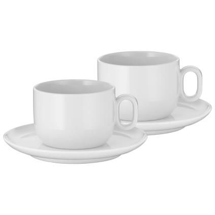 Šalica za kavu s tanjurićem BARISTA, set od 2 kom, 160 ml, bijela, WMF