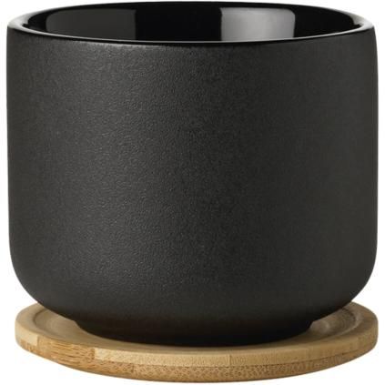 Šalica s podmetačom THEO 200 ml, crna, Stelton