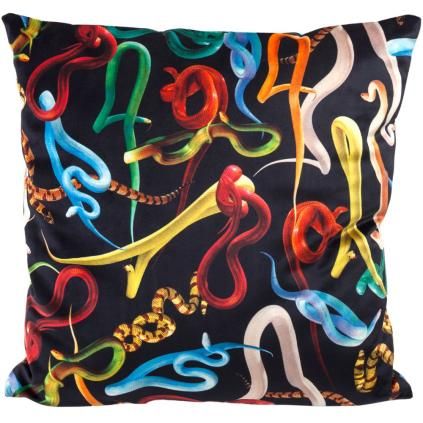 Ukrasni jastuk TOILETPAPER SNAKES 50 x 50 cm, crna, Seletti