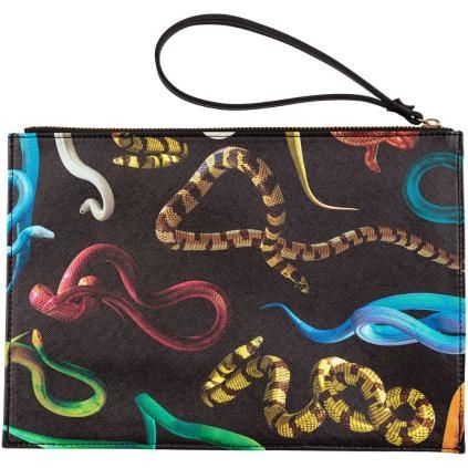 Toaletna torbica TOILETPAPER SNAKES 28 x 20 cm, crna, Seletti