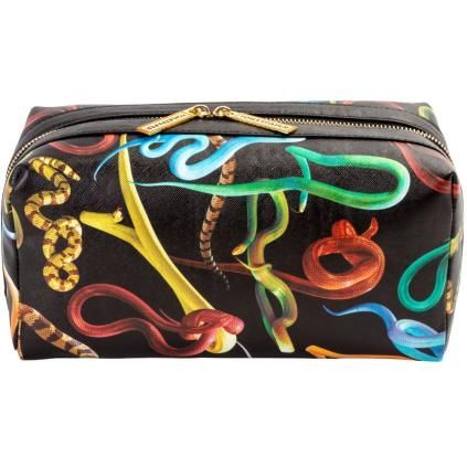 Kozmetička torba TOILETPAPER SNAKES 25,5 x 12 cm, crna, Seletti