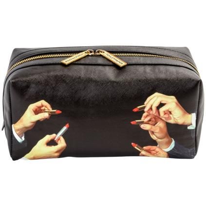 Kozmetička torba TOILETPAPER LIPSTICKS 25,5 x 12 cm, crna, Seletti