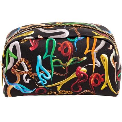 Kozmetička torba TOILETPAPER SNAKES 23 x 13 cm, crna, Seletti