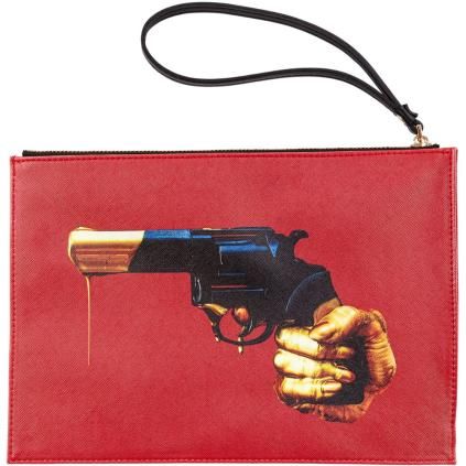 Toaletna torbica TOILETPAPER REVOLVER 28 x 20 cm, crvena, Seletti